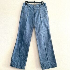 Pilcro By Anthropologie Women’s Straight Chambray 100% Cotton Pants Size 2